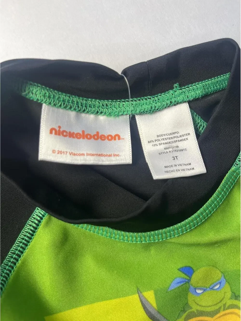 TMNT Rash Guard Swim Trunks 2-Piece Swim Set 3T Teenage Mutant Ninja Turtles